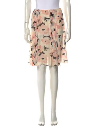 Pre-owned Carolina Herrera Silk Mini Skirt In Neutral