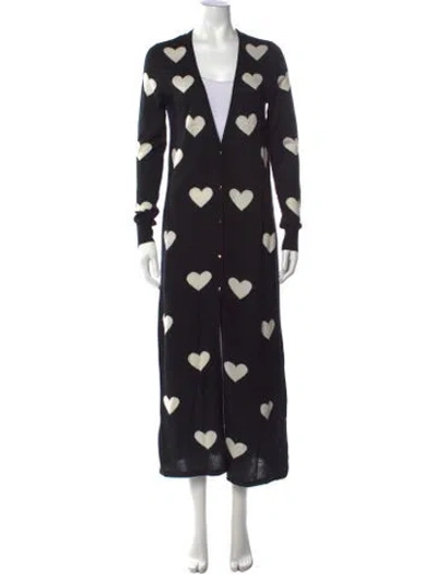 Pre-owned Carolina Herrera Silk Patterned Sweater In Black