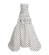 Carolina Herrera Silk Polka Dot Mermaid Gown In White