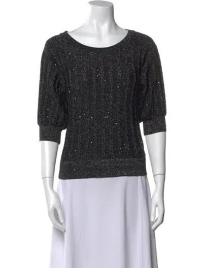 Pre-owned Carolina Herrera Silk Scoop Neck Sweater In Multi