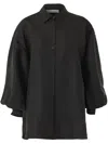 Carolina Herrera Oversized Silk-gazar Shirt In Black