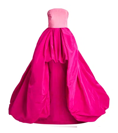 Carolina Herrera Silk Strapless High-low Gown In Pink