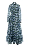 Carolina Herrera Silk Trench Midi Dress In Multi