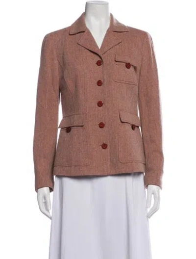 Pre-owned Carolina Herrera Silk Tweed Pattern Blazer In Multicolor