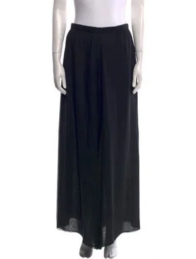 Pre-owned Carolina Herrera Silk Wide Leg Pants In Black