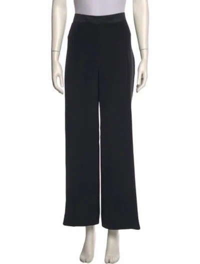 Pre-owned Carolina Herrera Silk Wide Leg Pants In Black