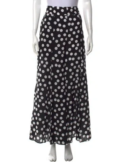 Pre-owned Carolina Herrera Silk Wide Leg Pants In Black