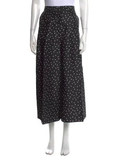 Pre-owned Carolina Herrera Silk Wide Leg Pants In Black