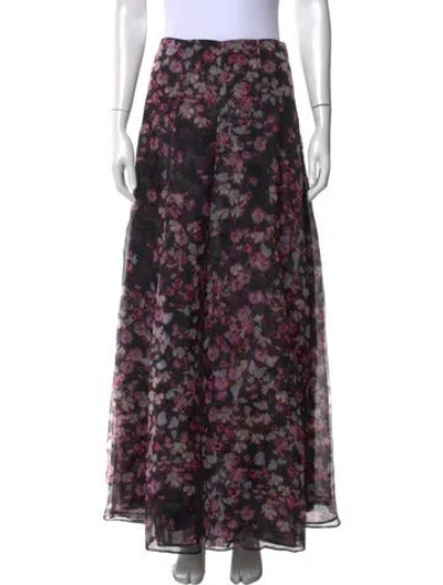 Pre-owned Carolina Herrera Silk Wide Leg Pants In Multi