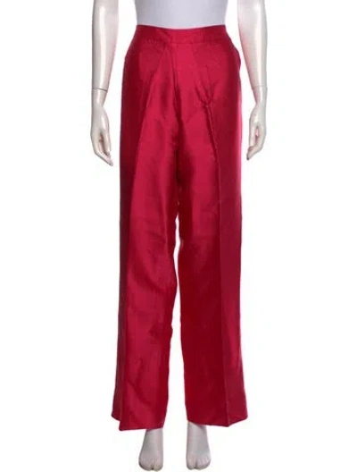 Pre-owned Carolina Herrera Silk Wide Leg Pants In Pink
