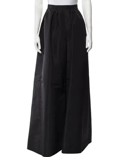 Pre-owned Carolina Herrera Silk Wide Leg Pants W/ Tags In Black