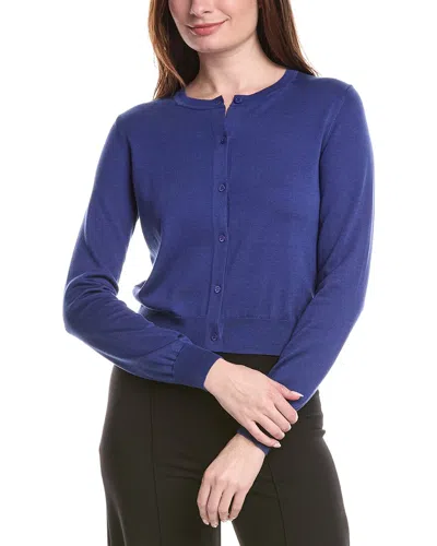 Carolina Herrera Silk-blend Cardigan In Blue