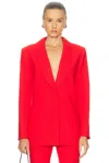 Carolina Herrera Shawl-lapel Single-breasted Jacket In Red