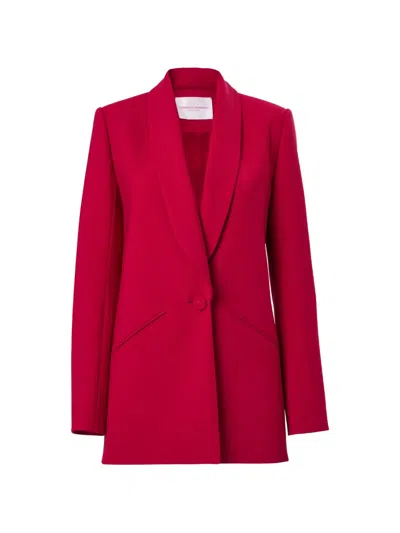 Carolina Herrera Single-breasted Shawl-collar Blazer In Red