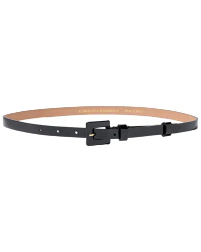 Carolina Herrera Skinny 90's Patent Belt In Black