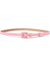 Carolina Herrera Skinny '90s Patent-leather Belt In Pink
