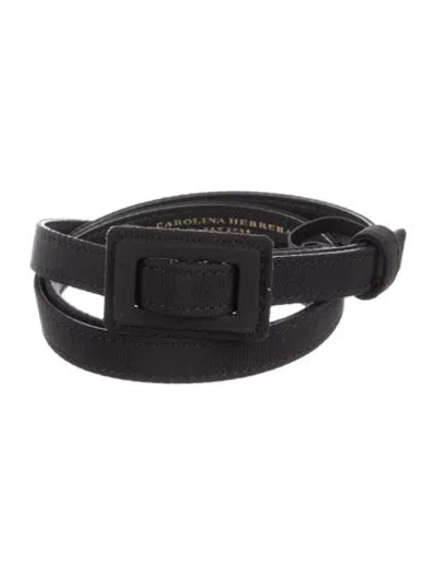 Pre-owned Carolina Herrera Skinny Belt In Black