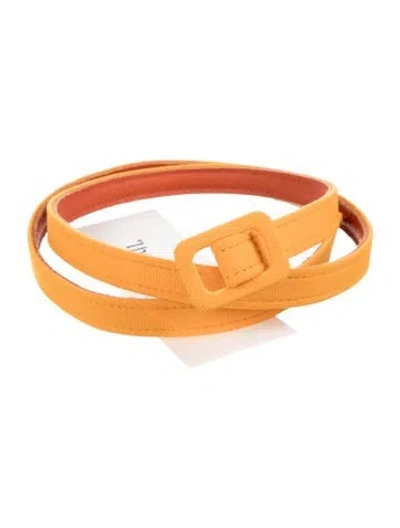 Pre-owned Carolina Herrera Skinny Belt In Orange