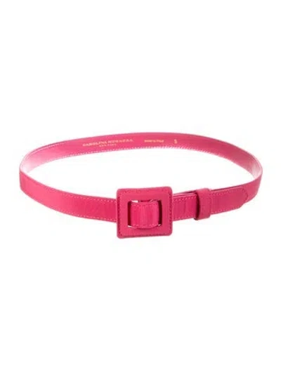 Pre-owned Carolina Herrera Skinny Canvas Belt In Pink