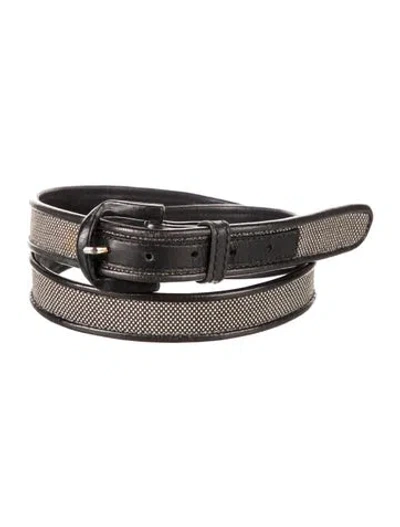 Pre-owned Carolina Herrera Skinny Leather Belt In Black