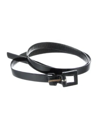 Pre-owned Carolina Herrera Skinny Leather Belt In Black