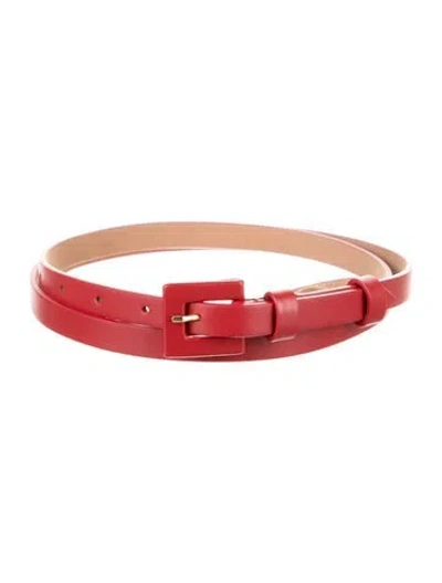 Pre-owned Carolina Herrera Skinny Leather Belt W/ Tags In Multi