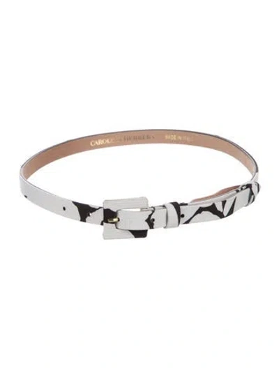 Pre-owned Carolina Herrera Skinny Leather Waist Belt In Black