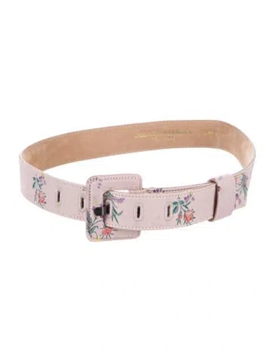 Pre-owned Carolina Herrera Skinny Nylon Waist Belt In Pink