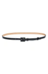 Carolina Herrera Skinny Patent Leather Belt In Black
