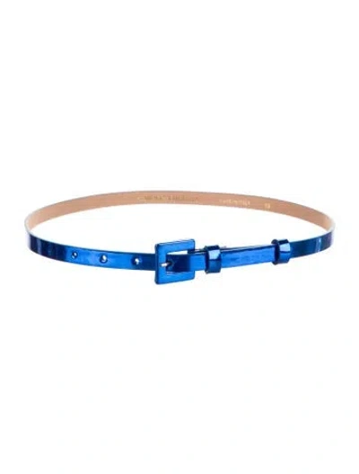 Pre-owned Carolina Herrera Skinny Patent Leather Waist Belt W/ Tags In Multi