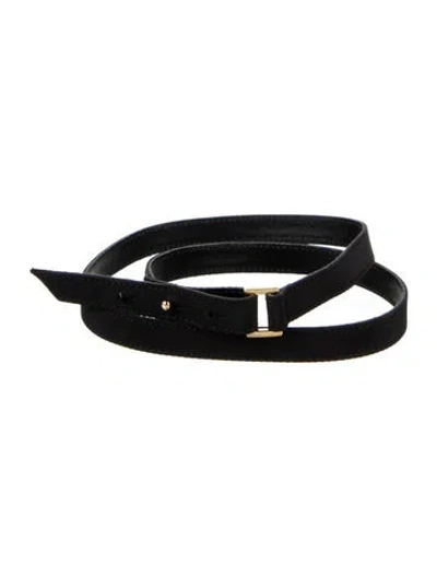 Pre-owned Carolina Herrera Skinny Ponyhair Belt In Black