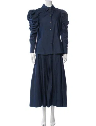 Pre-owned Carolina Herrera Skirt Set In Blue