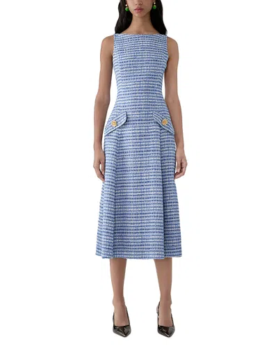 Carolina Herrera Sleeveless A Line Dress In Blue