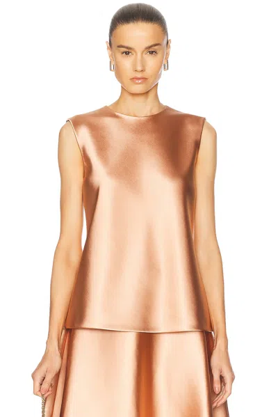 Carolina Herrera Sleeveless Belted Top In Clay