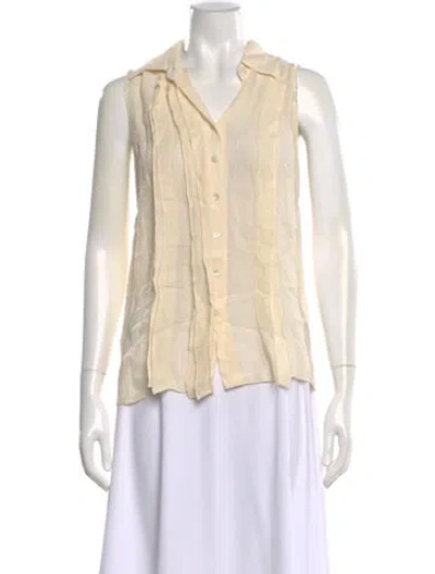 Pre-owned Carolina Herrera Sleeveless Blouse In Neutral