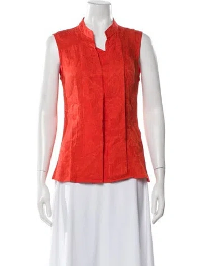 Pre-owned Carolina Herrera Sleeveless Blouse In Orange