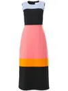 Carolina Herrera Colorblocked Wool-blend Midi Dress In Black