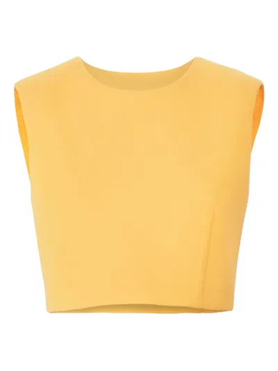 Carolina Herrera Sleeveless Cropped Blouse In Yellow