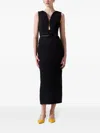 Carolina Herrera Sleeveless Deep U Neckline Midi Dress In Black In Black