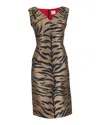 Carolina Herrera Sleeveless Dress In Animal Print Cotton In Multi