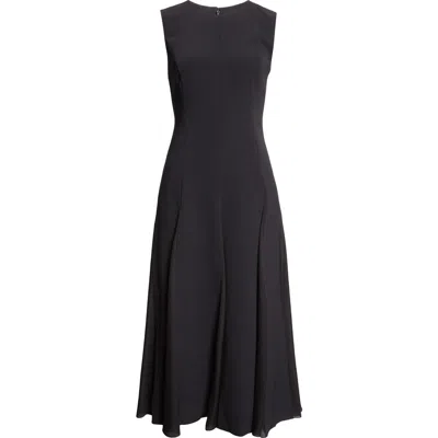 Carolina Herrera Sleeveless Godet Flared Midi Dress In Black