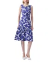 Carolina Herrera Sleeveless Knee Length Floral Print Dress In Nautilus Multi