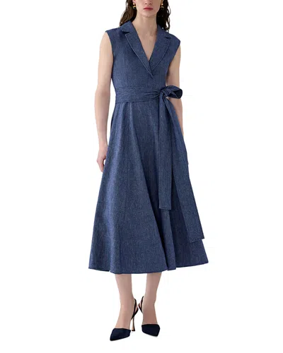 Carolina Herrera Sleeveless Midi Dress In Blue