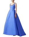 Carolina Herrera Sleeveless Silk Gown In Blue