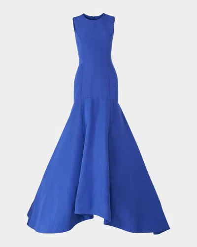 Carolina Herrera Sleeveless Silk Mermaid Gown In Purple