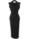 Carolina Herrera Sleeveless Trench Midi Dress In Black