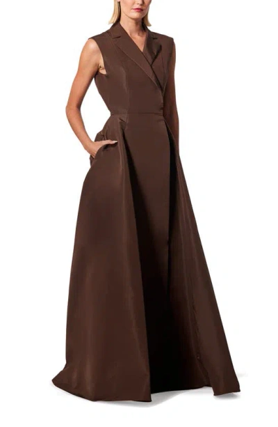 Carolina Herrera Silk Trench Gown In Mocha