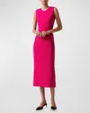 Carolina Herrera Sleeveless Wool Midi Dress In Cerise Pink