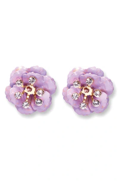 Carolina Herrera Small Flower Stud Earrings In Lilac