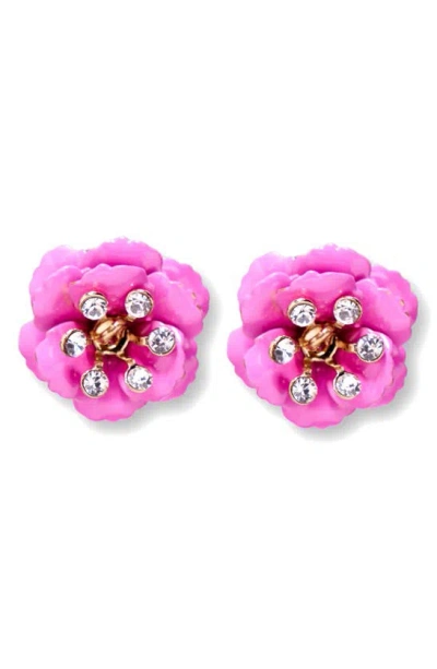 Carolina Herrera Small Flower Stud Earrings In Rose